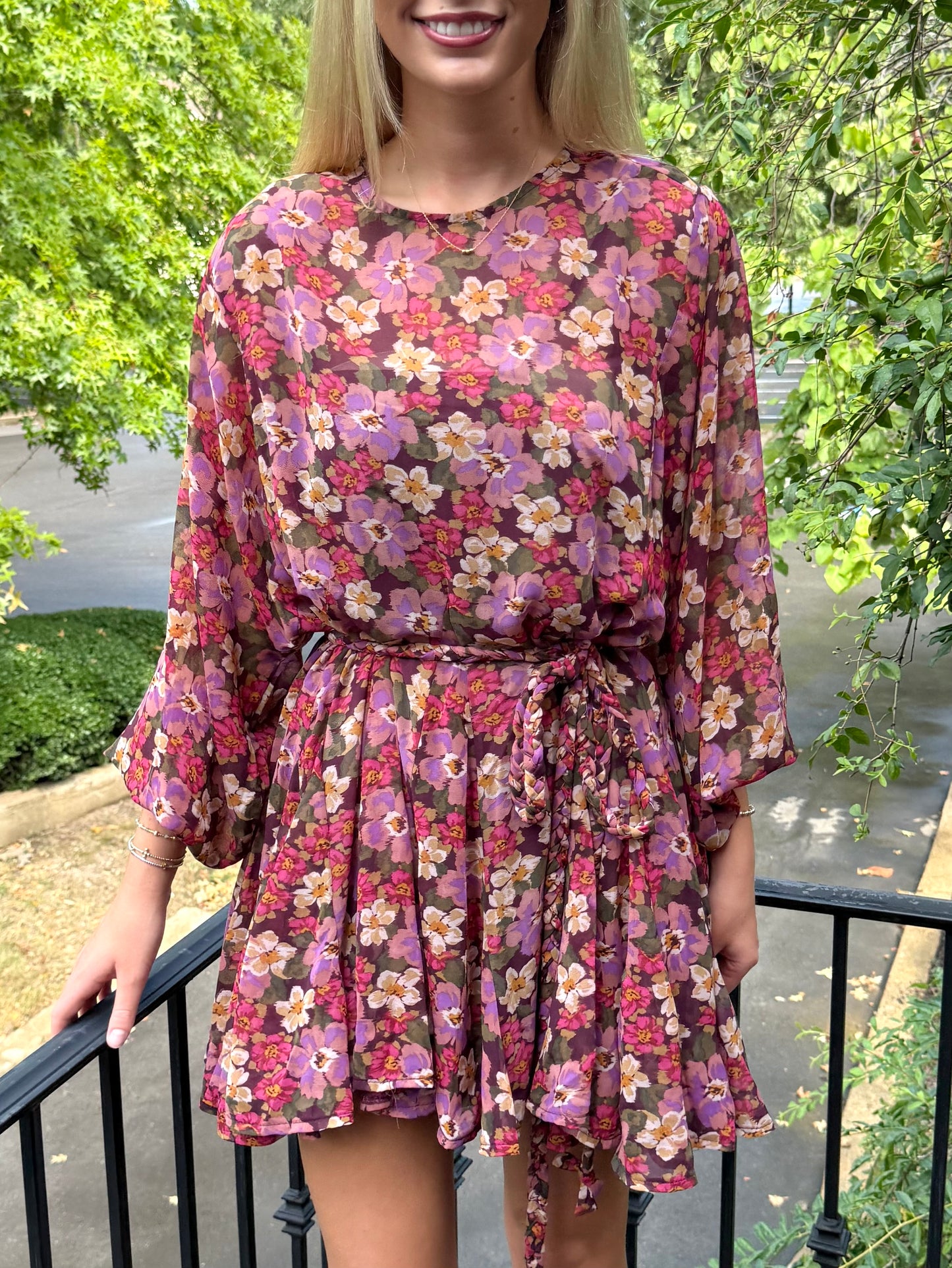 Multi Floral Ruffle Mini