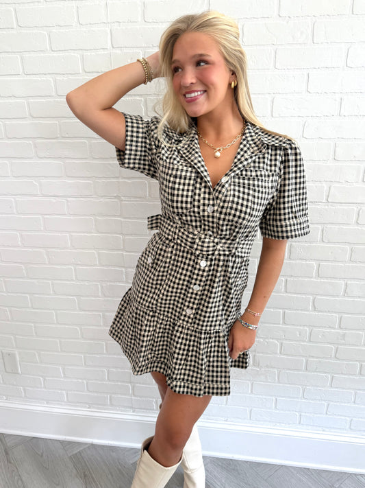 Black Gingham School Dress