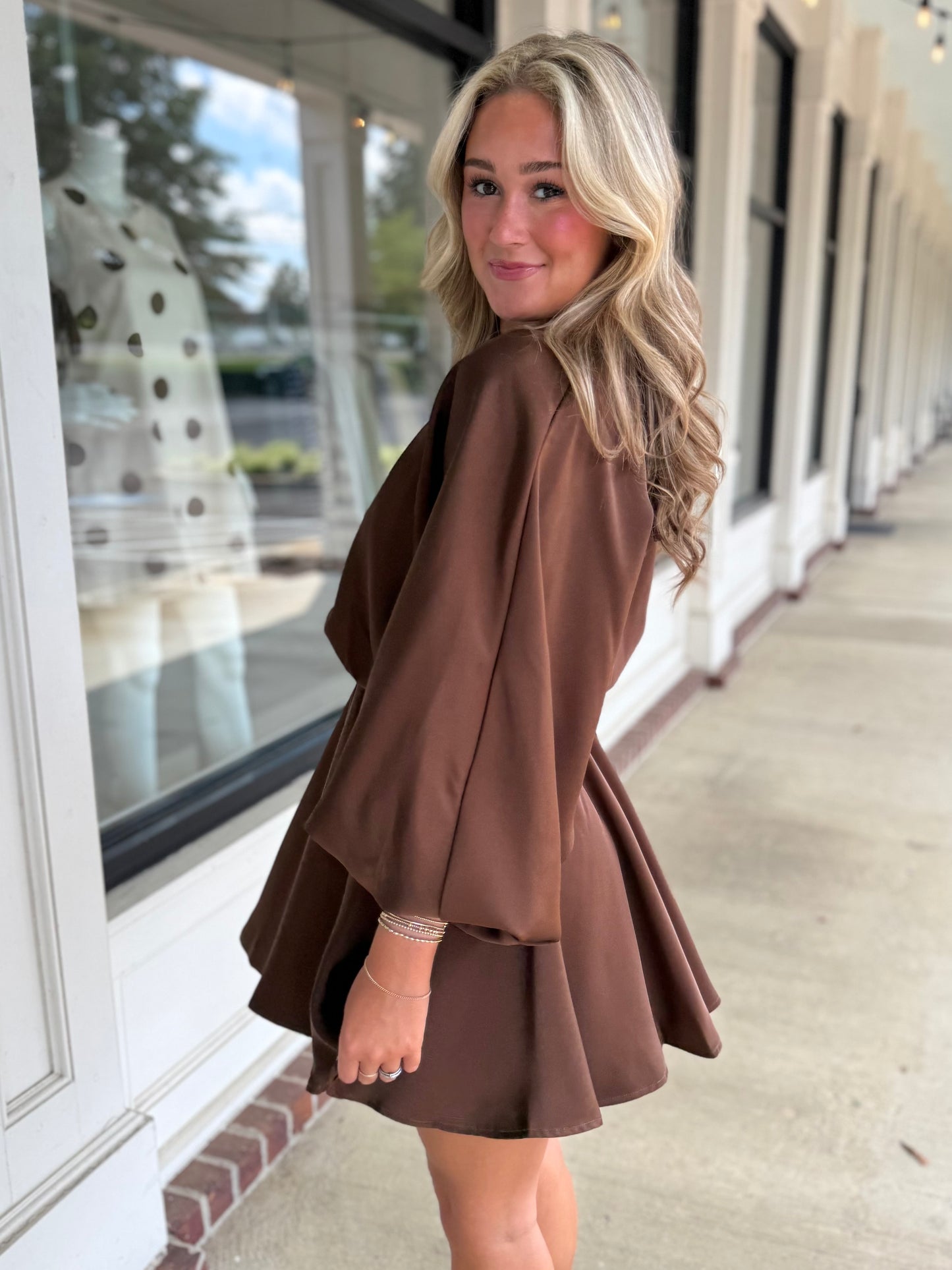 Chocolate Puff Sleeve Mini