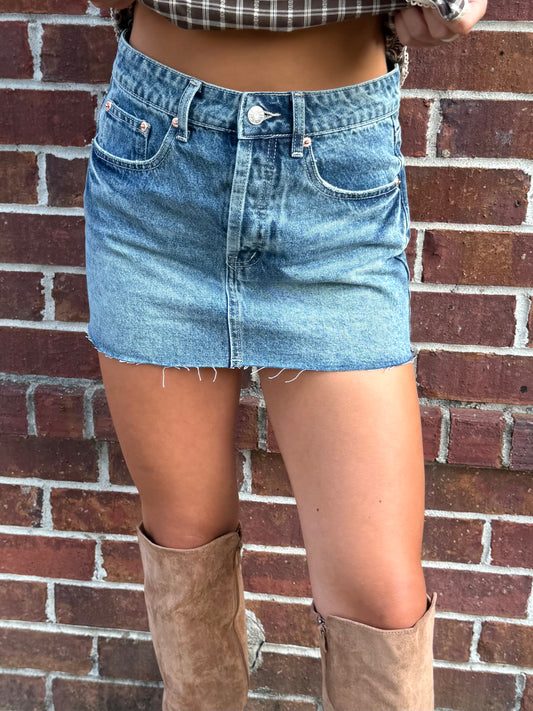 Micro Mini Denim Skirt
