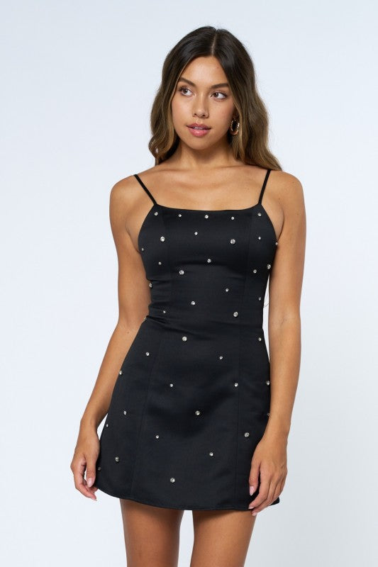 Black Rhinestone Dress