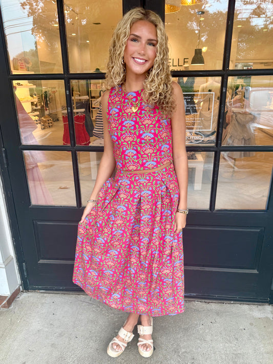 Vibrant Bloom Sleeveless Top