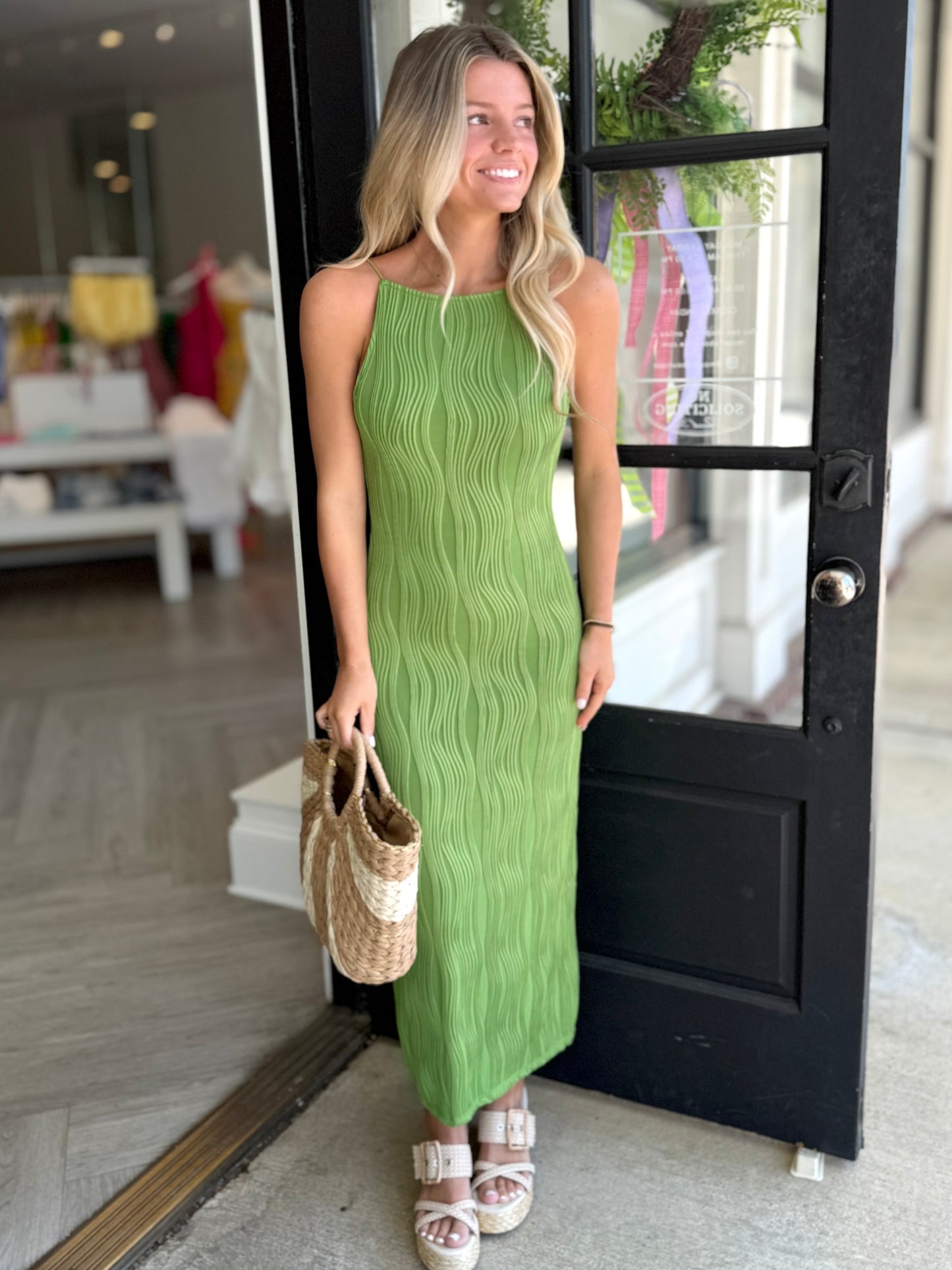 Kiwi Square Neck Slim Maxi