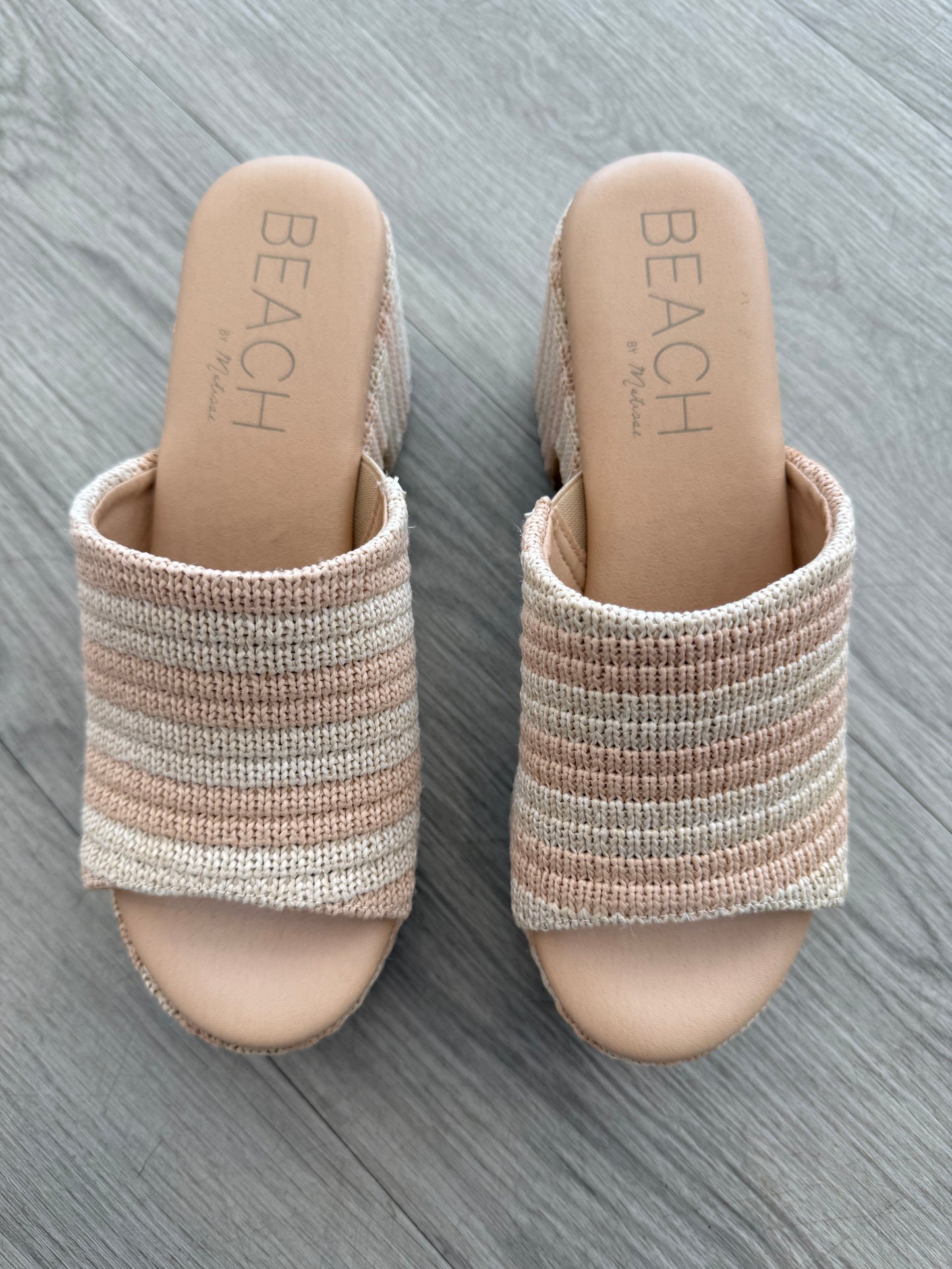 Terry Natural Stripe Wedge