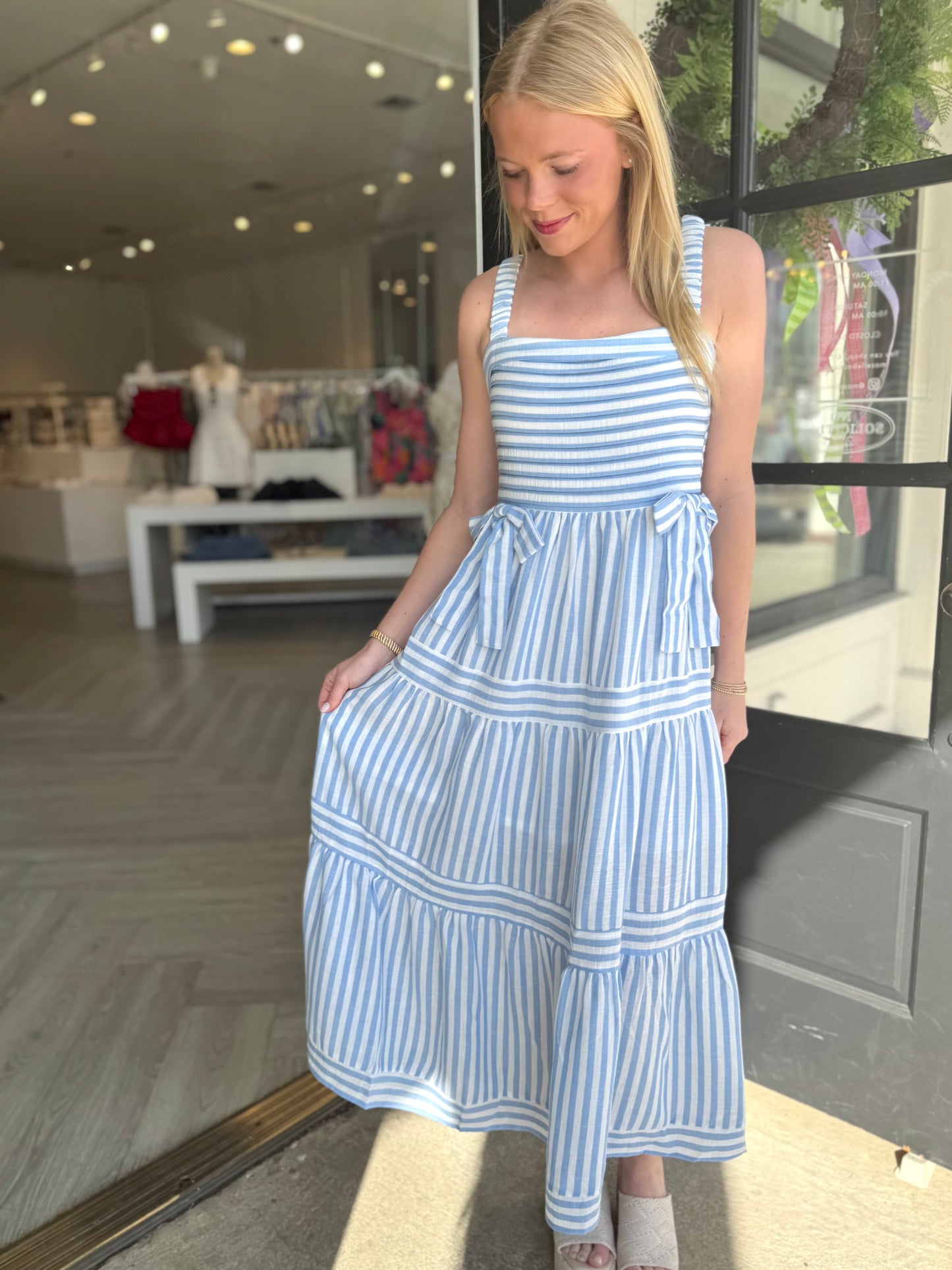 Stripe Tie Detail Midi (2 colors)