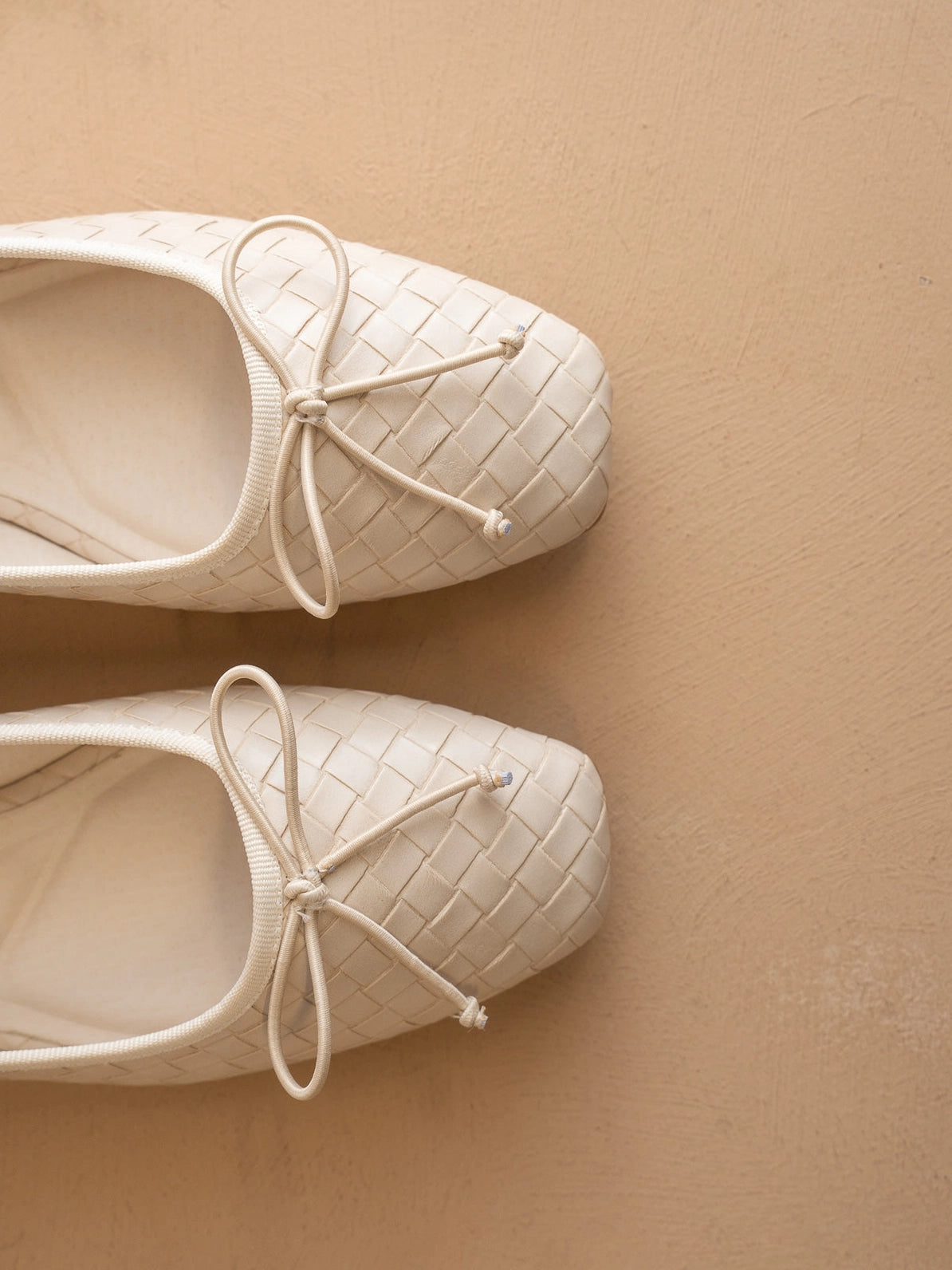 Beige Woven Ballet Flat