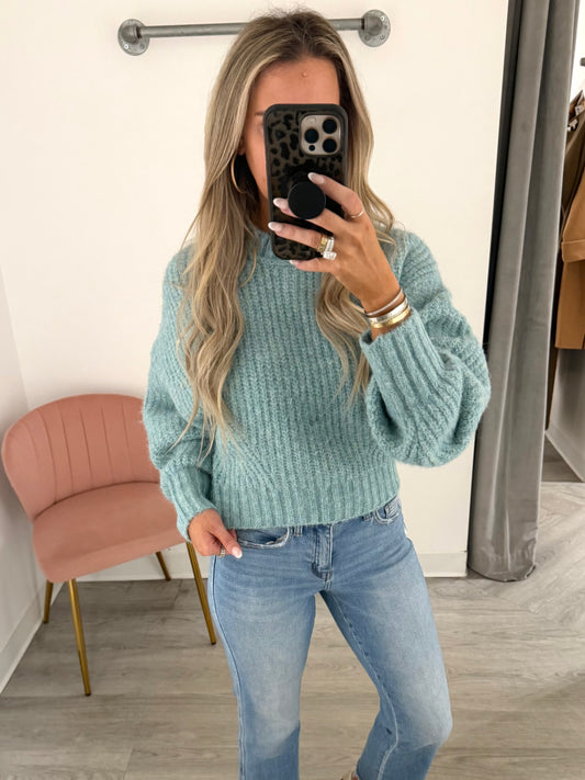 Sea green Pullover Sweater