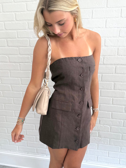 Brown Button Up Dress