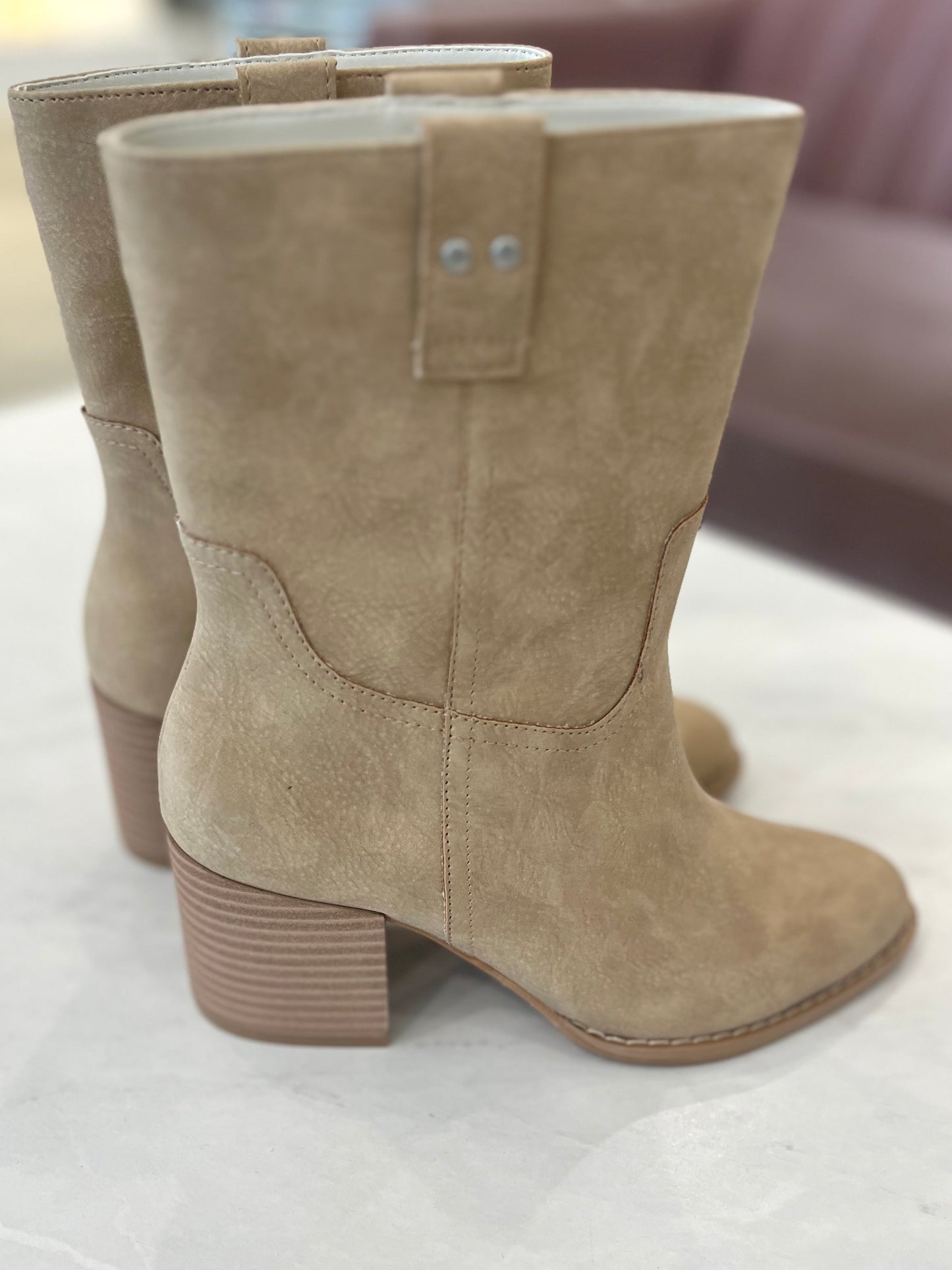 Khaki Classic Heeled Bootie