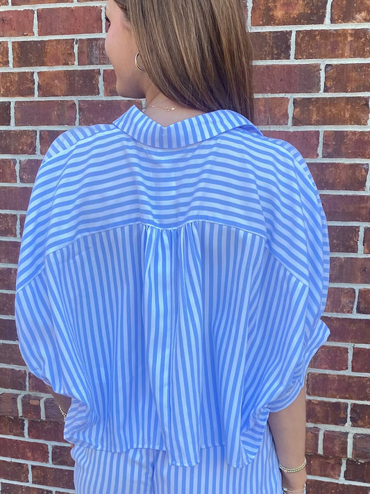 Blue/White Striped OS Shirt