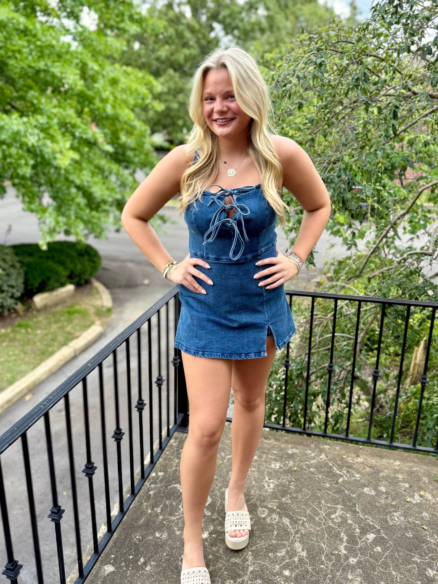 Denim Skort Romper