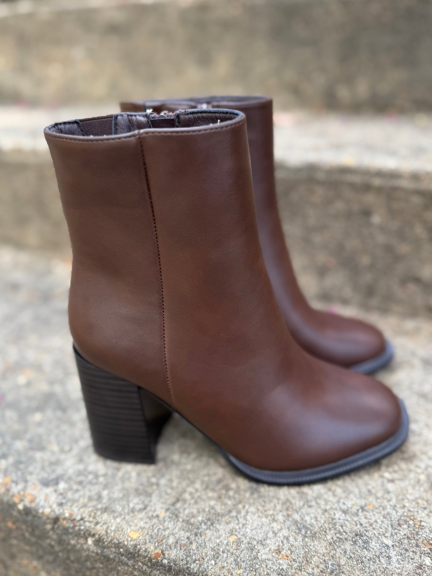 Makalyn Round Leather Bootie (3 colors)