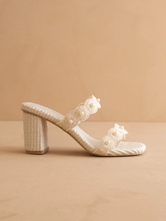 Helena Ivory Pearl Block Heel