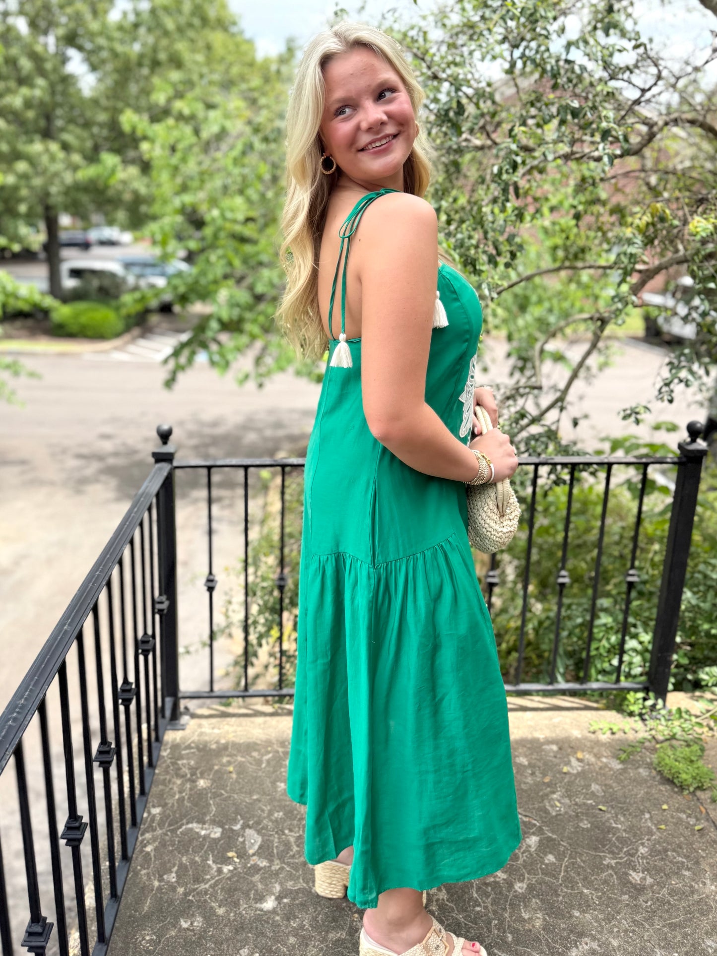 Emerald Detail Long Dress