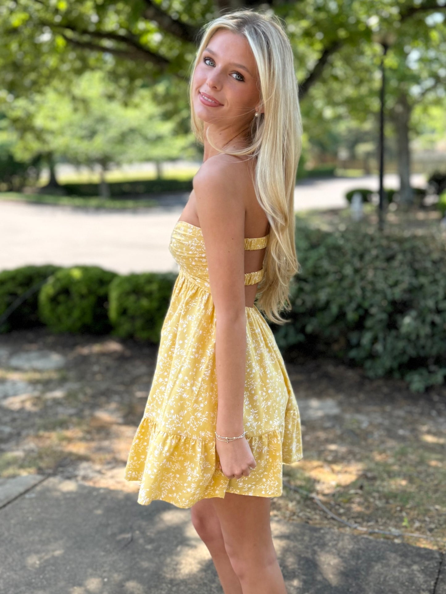 Maize Mini Floral Strapless