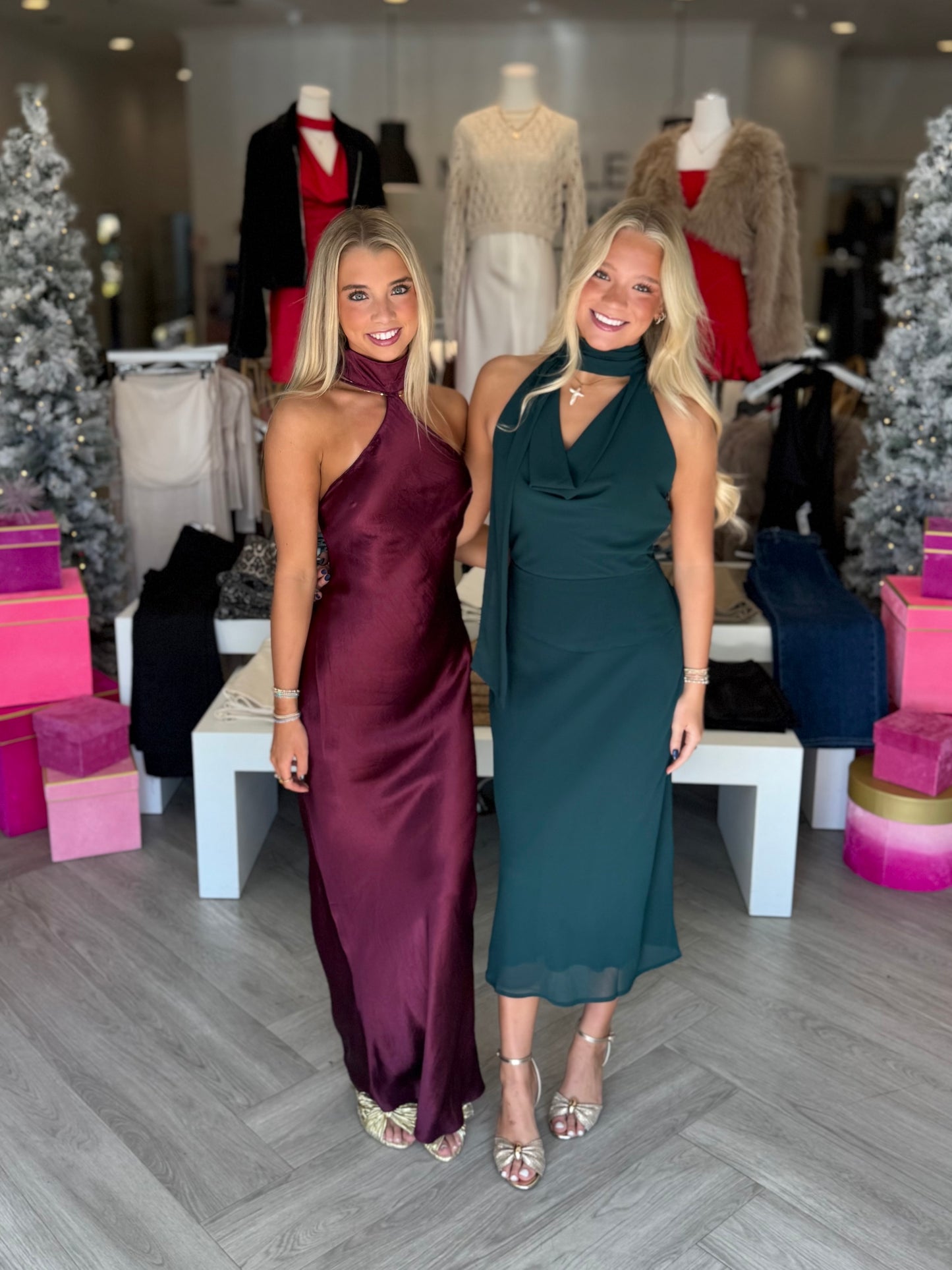 Green Cowl Neck Scarf Midi