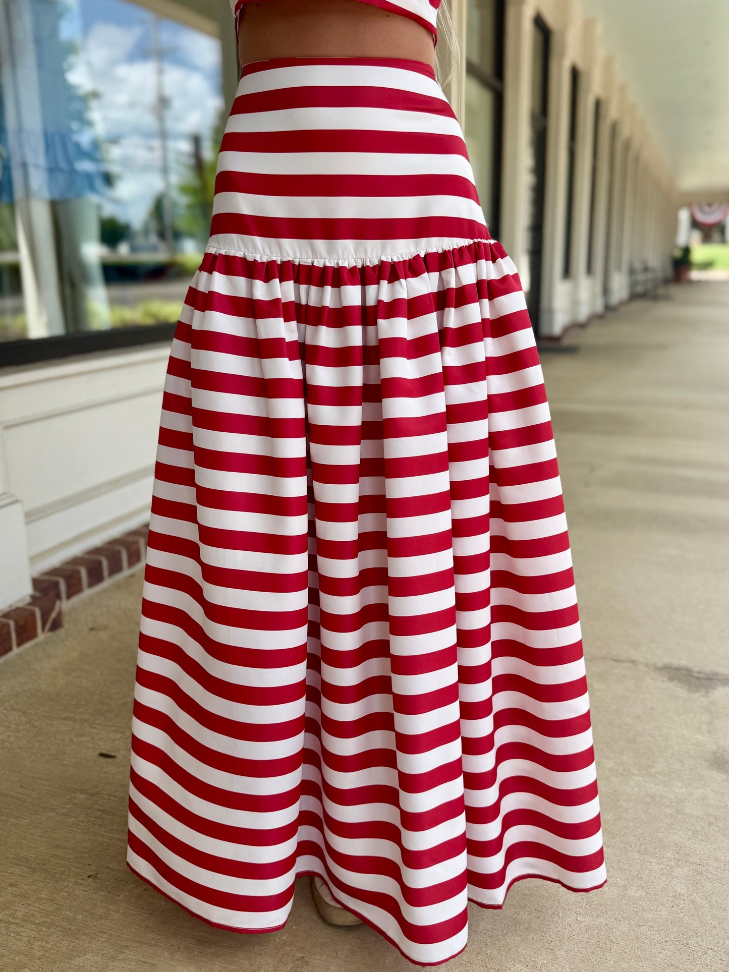 Deep Cherry Bomb Midi Skirt