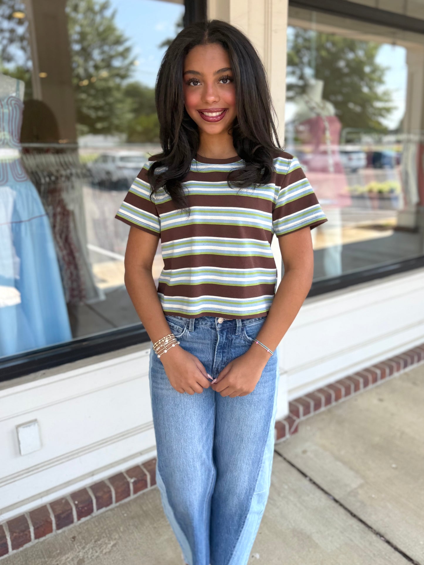 Brown Multi Stripe Shirt