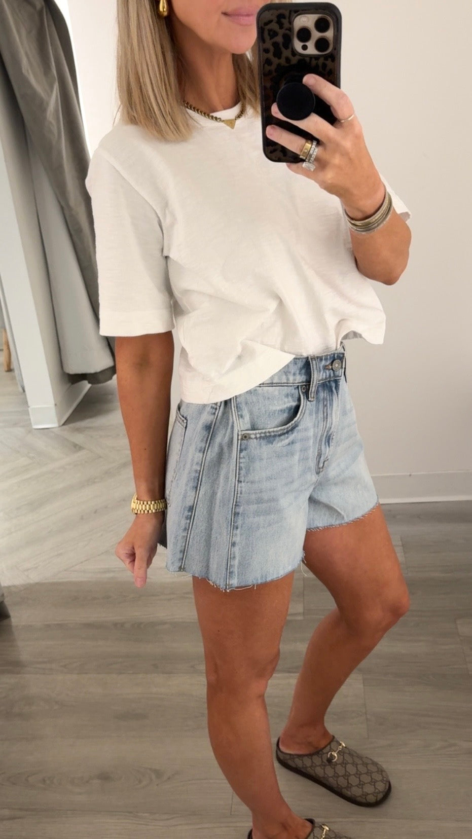 Medium Wash A-Line Short