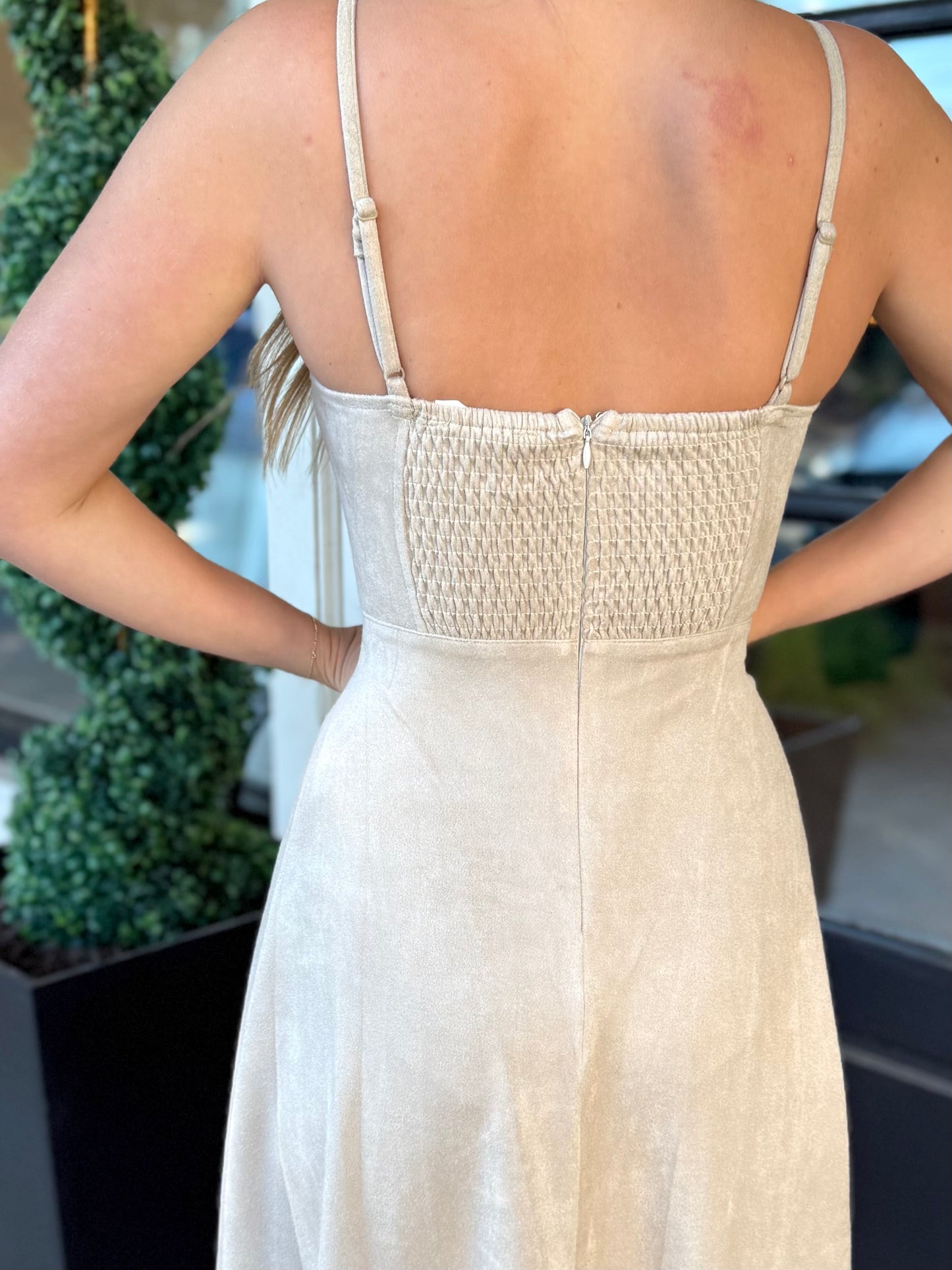 Oatmeal Corset Flare Midi