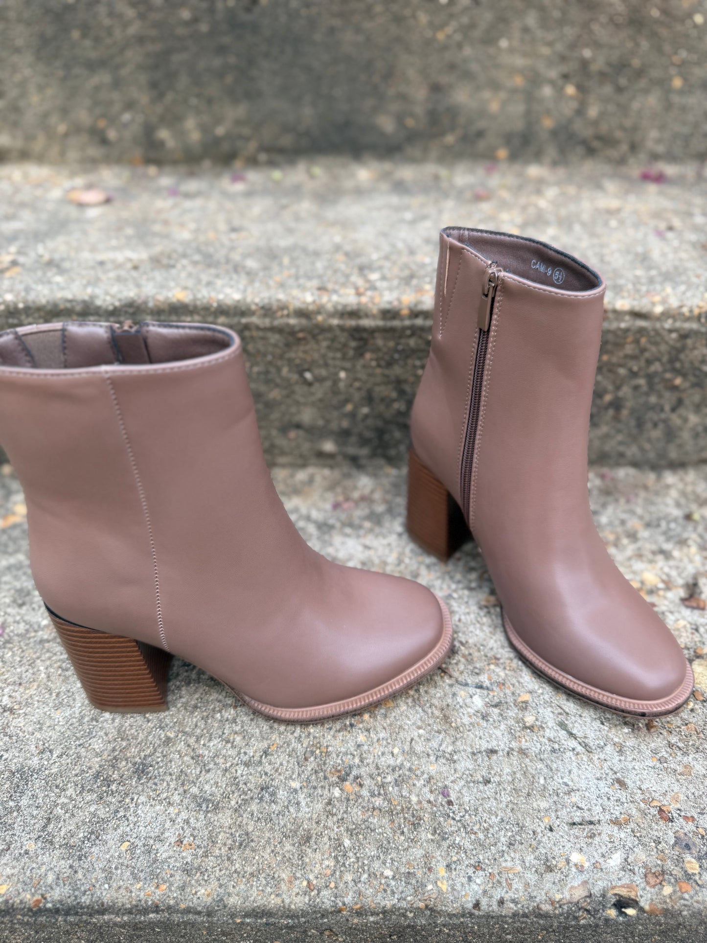Makalyn Round Leather Bootie (3 colors)
