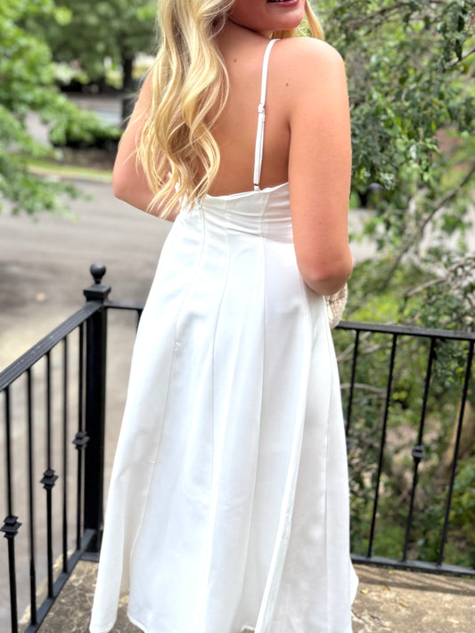 White Flare Midi