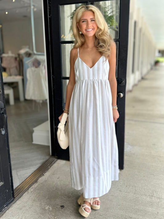 Melange Grey Stripe Dress