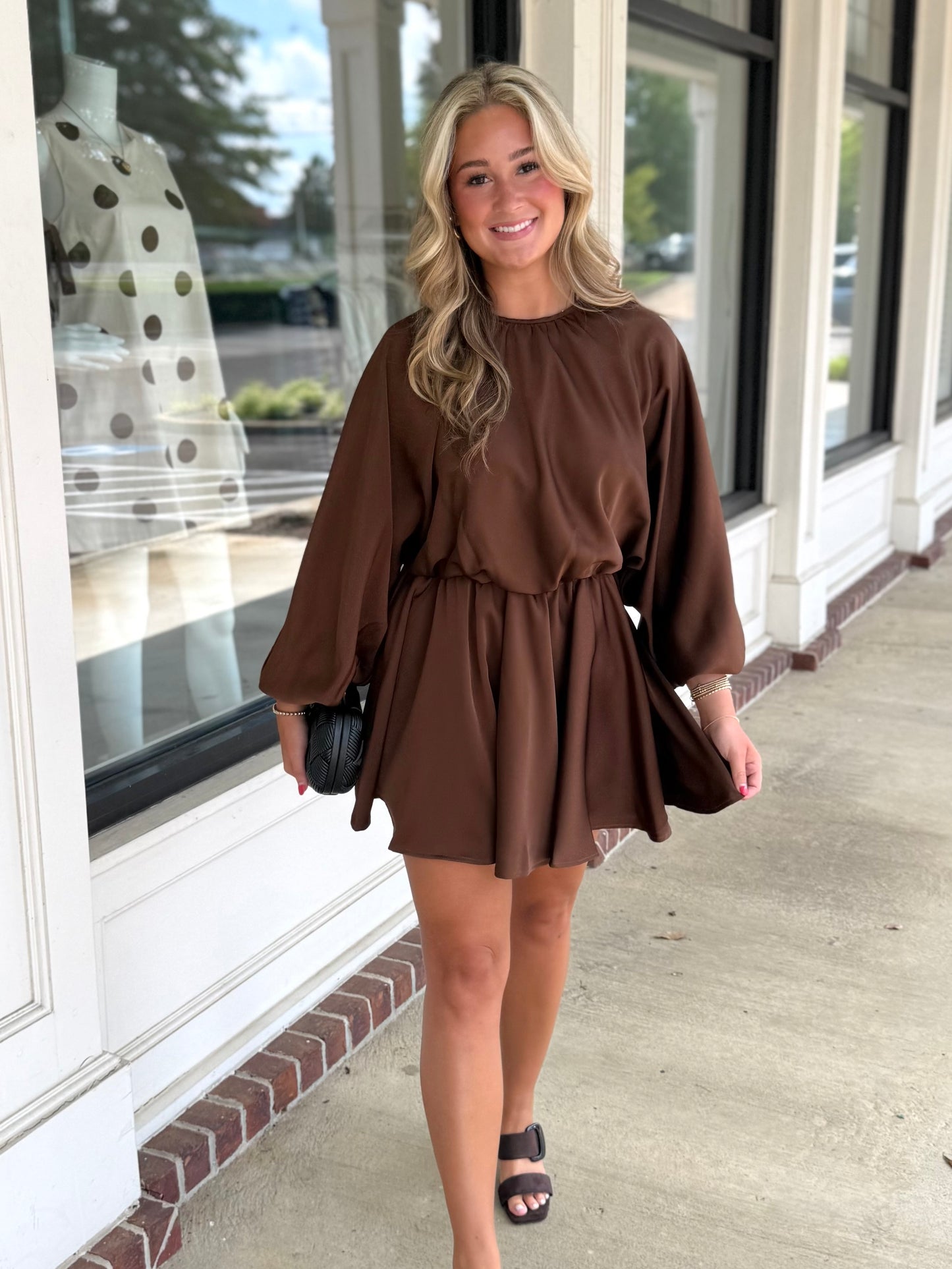Chocolate Puff Sleeve Mini