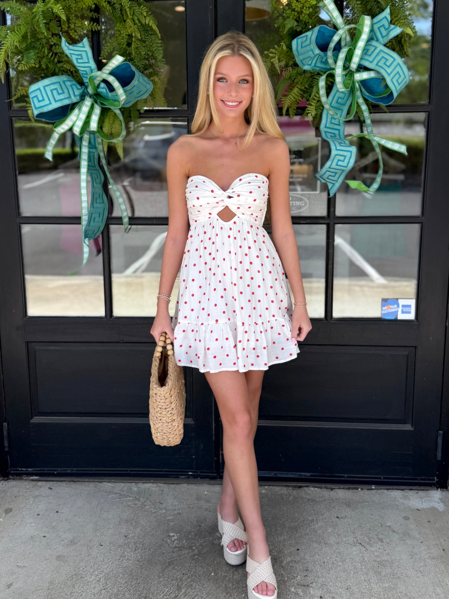 White/Red Polka Dot Dress