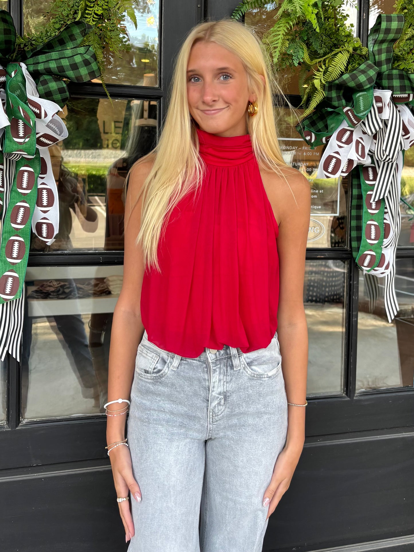 Red Halter Bodysuit