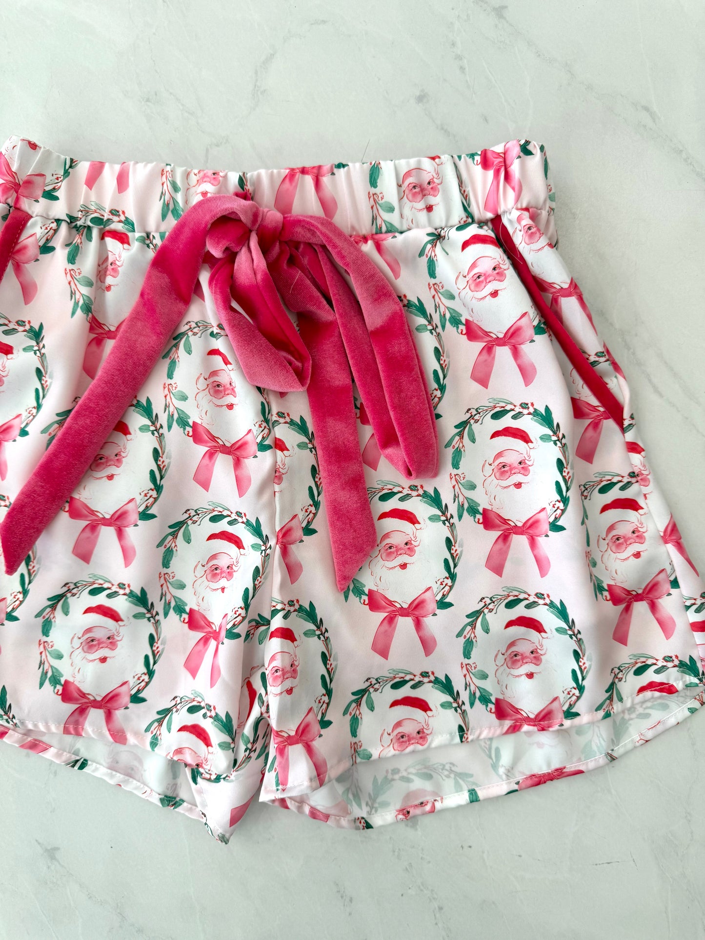 Pink Santa Shirt & Short SET