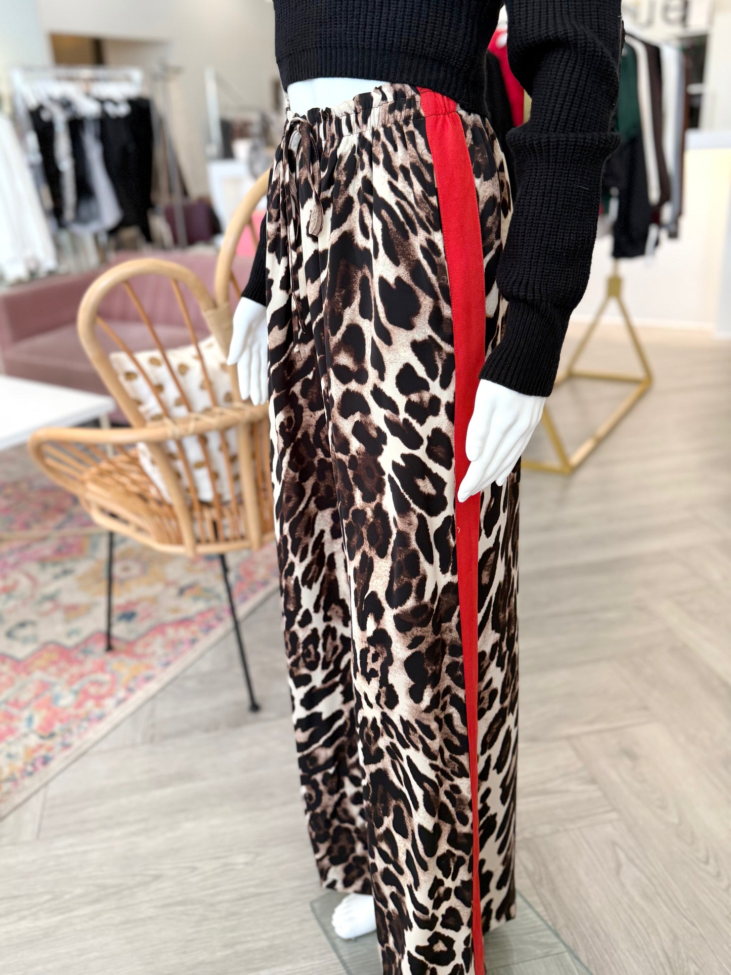 Leopard Red Stripe Pant