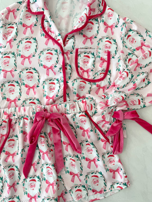 Pink Santa Shirt & Short SET