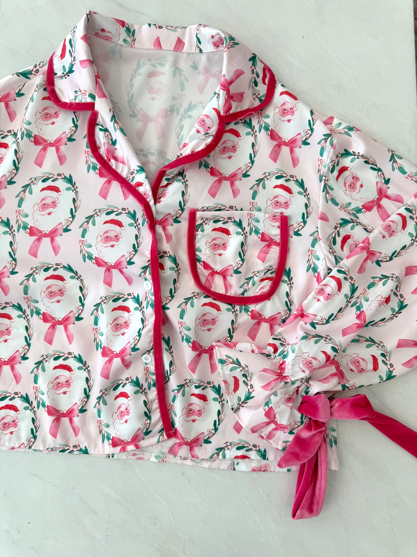 Pink Santa Shirt & Short SET