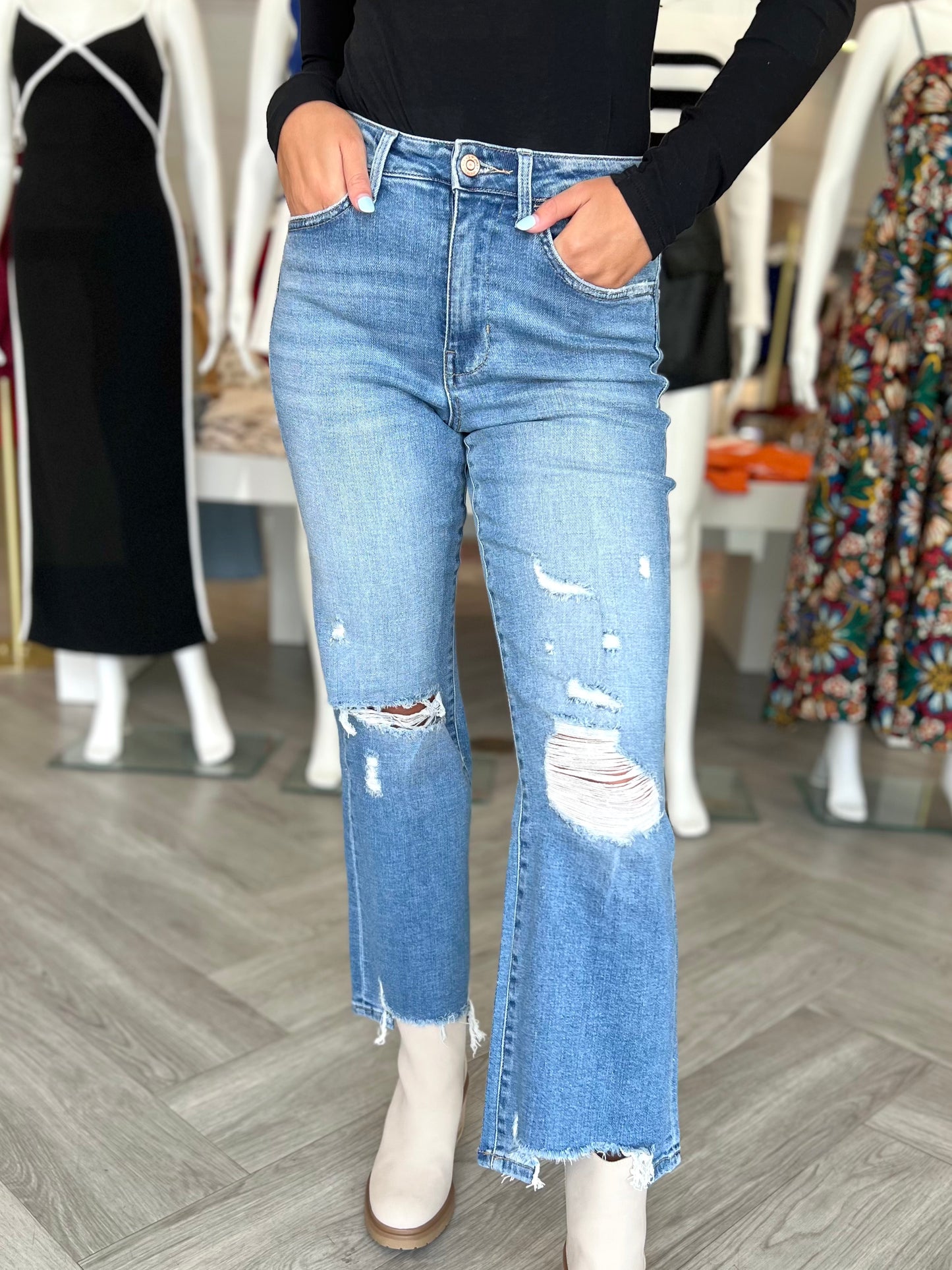 90's Vintage Flare Ankle Jean