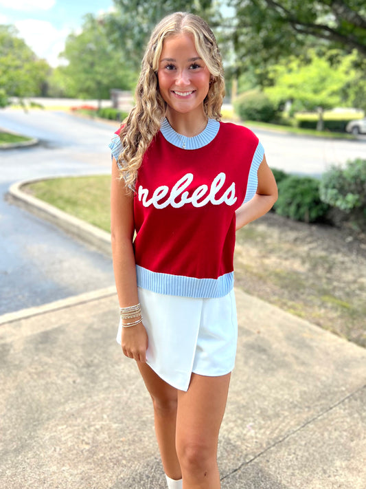 Rebels Red Blue Sweater Top