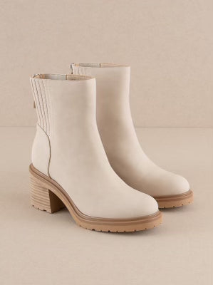 Chelsea Light Beige Heeled Bootie