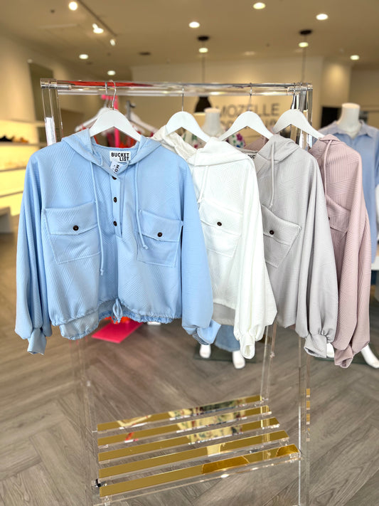 Button Up Jersey Hoodie (4 Colors)