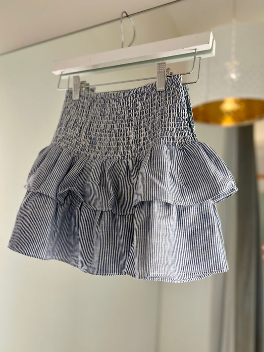 Denim Stripe Linen Mini Skirt