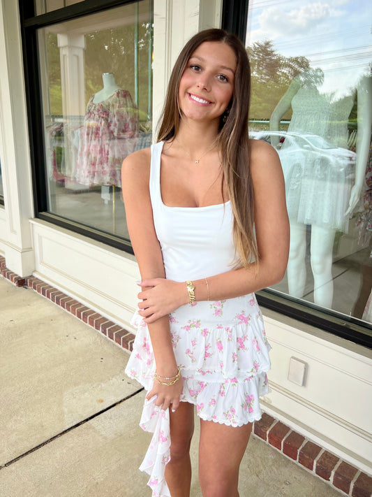Soft Floral Skirt in Pink