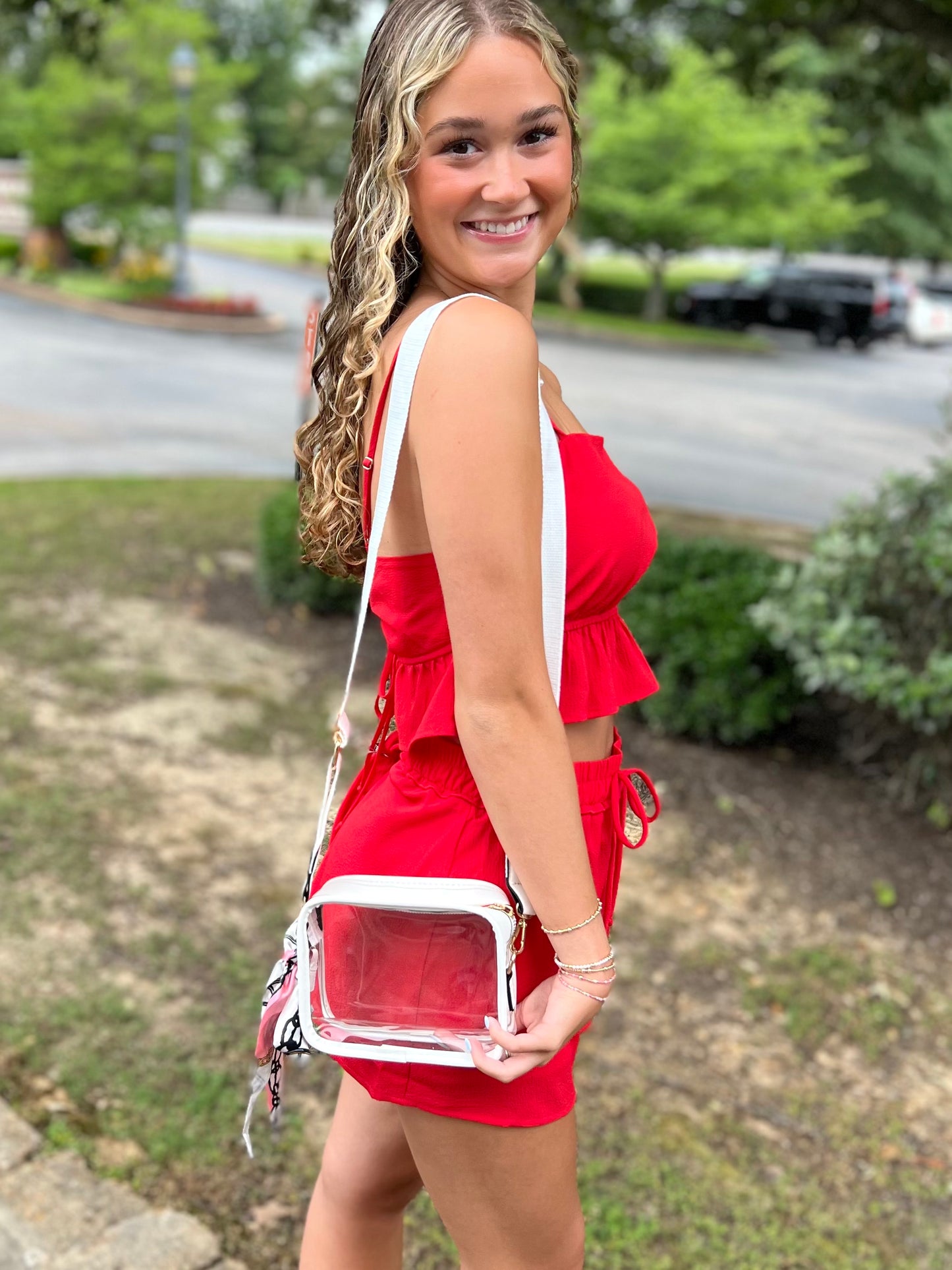 Red Sleeveless Crop Top