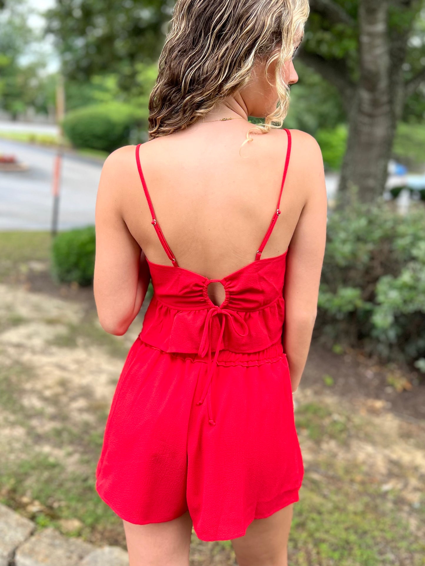 Red Sleeveless Crop Top