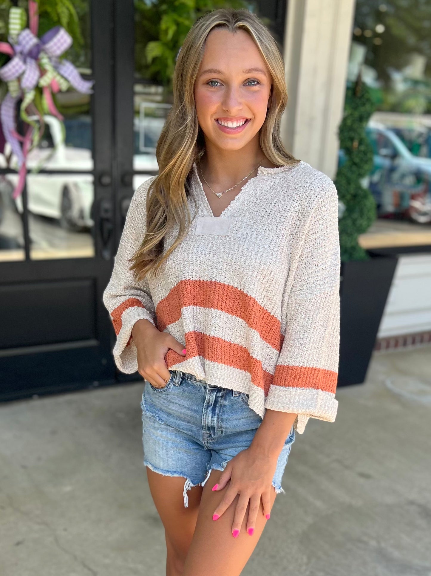 Striped Cropped Sweater