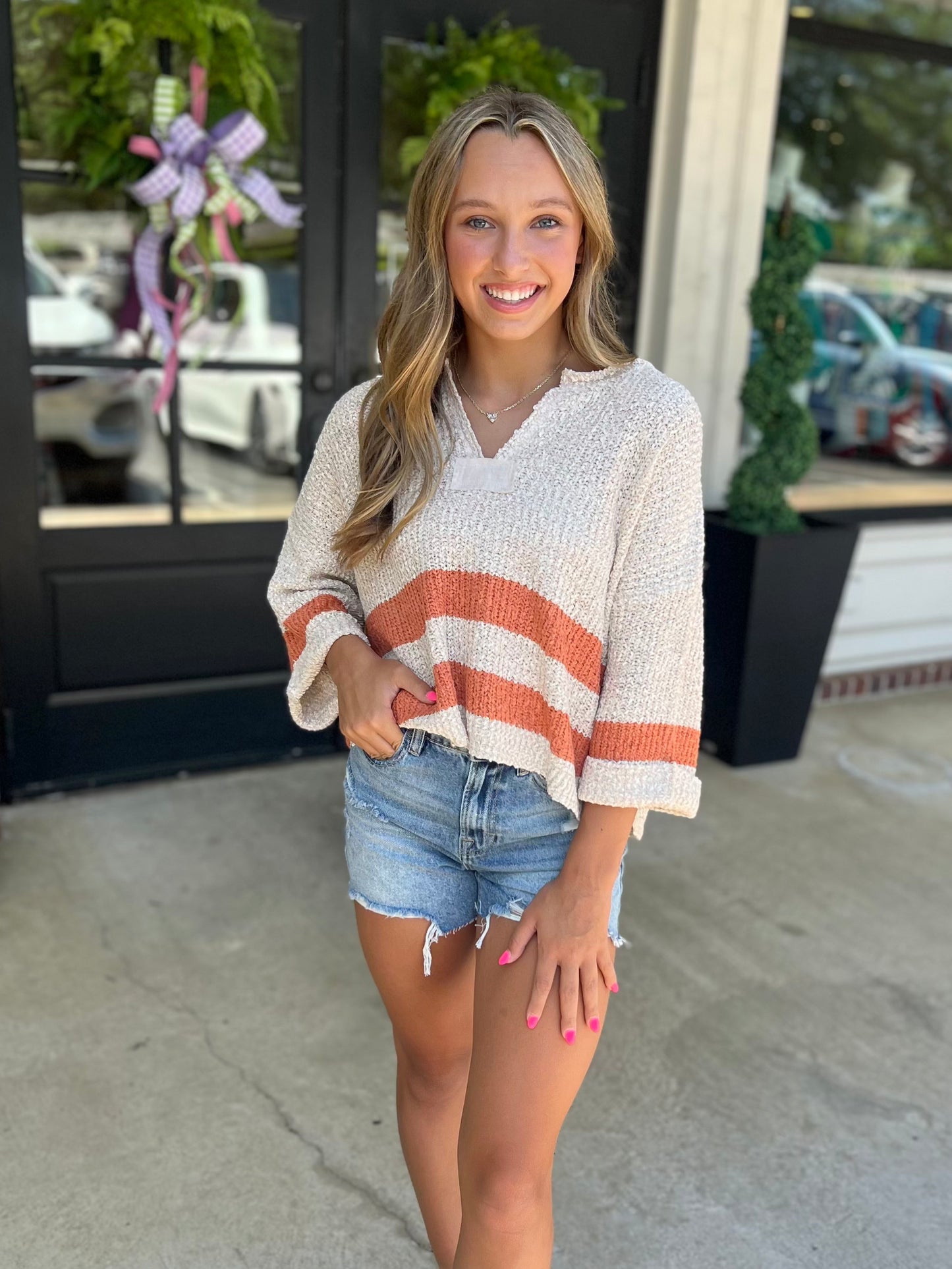 Striped Cropped Sweater