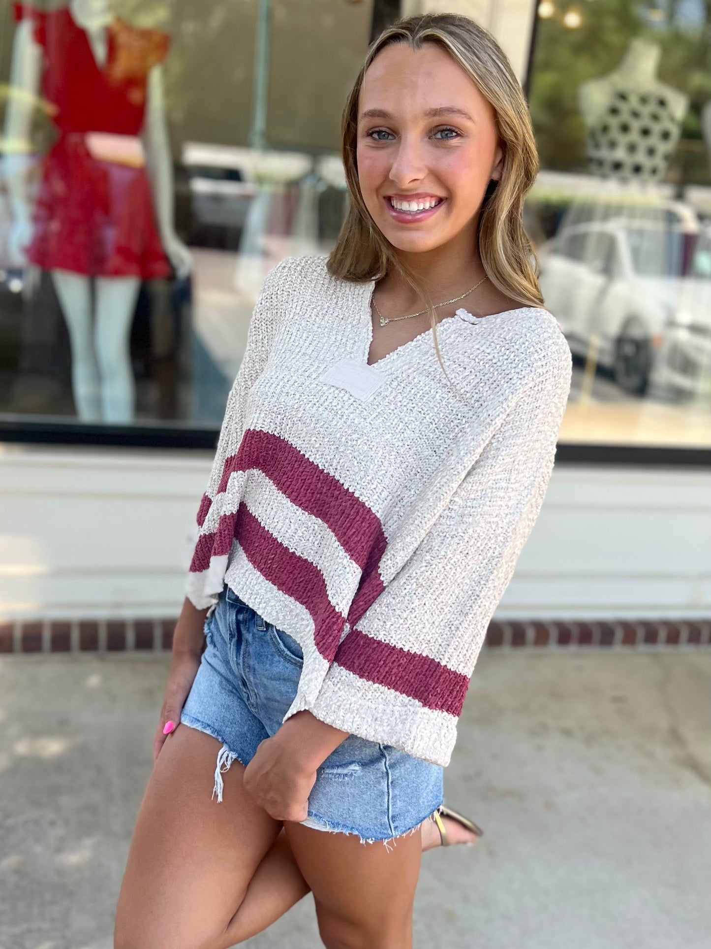 Striped Cropped Sweater