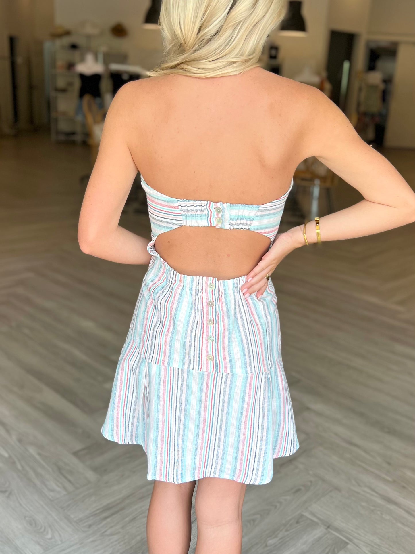 Navy/Red/Mint Striped Mini