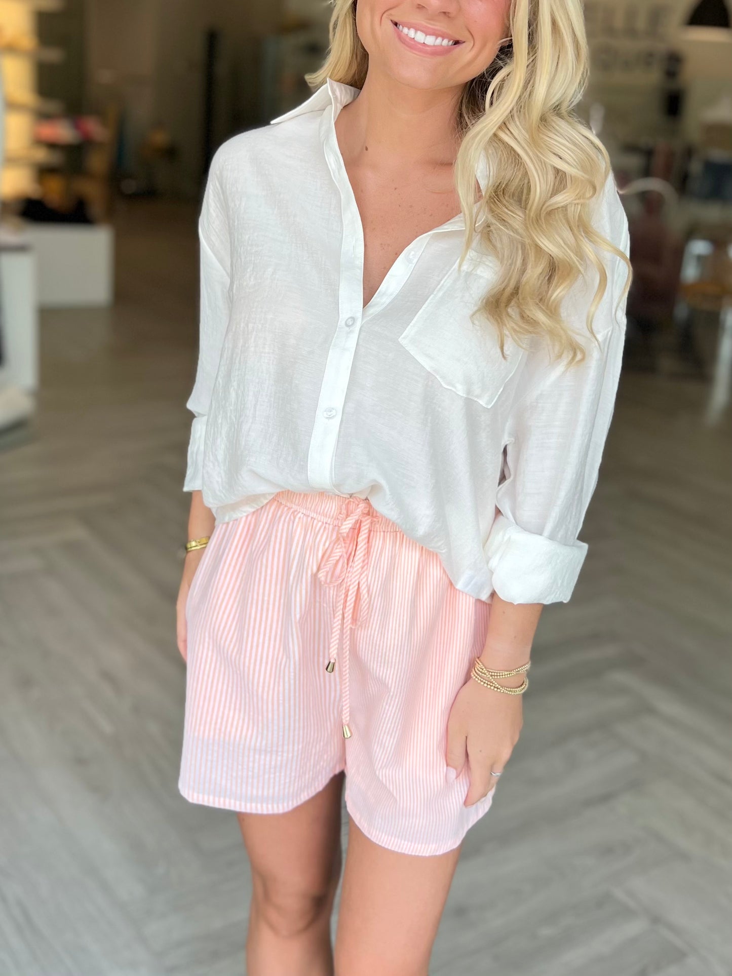 White Button Front Shirt