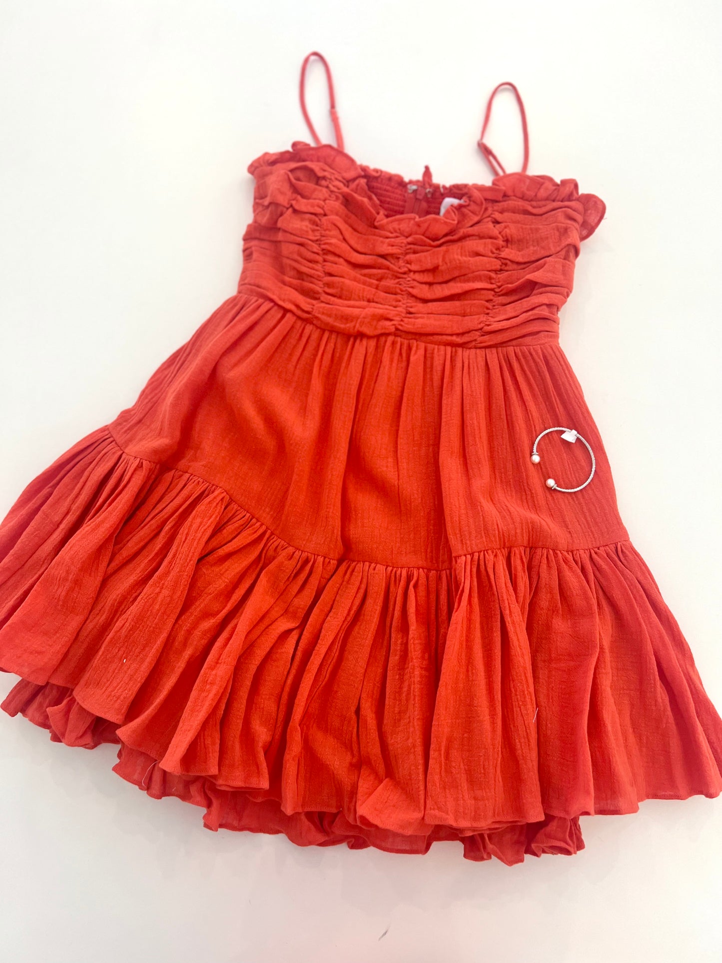 Tomato Red Spaghetti Strap Dress