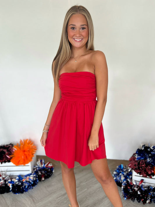 Strapless Tube Cotton Mini Dress