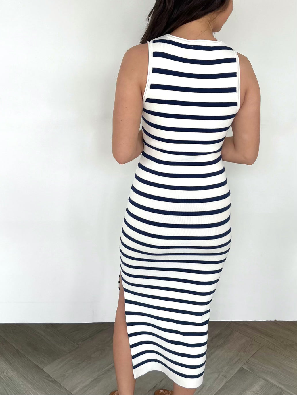 Isla Striped Midi Dress